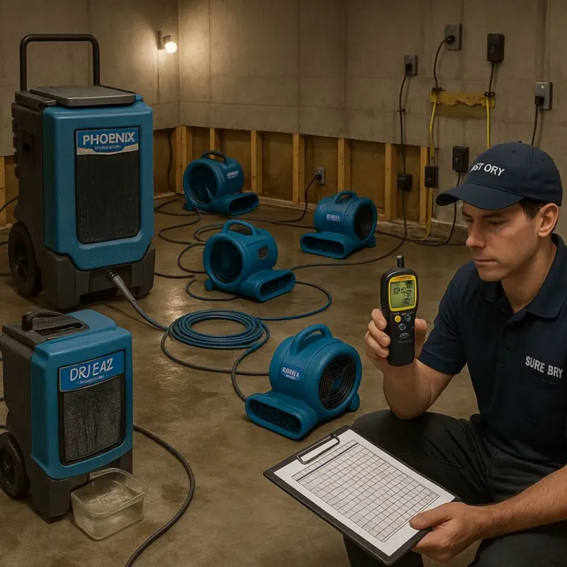 Structural Drying and Dehumidification process in Geneseo, IL